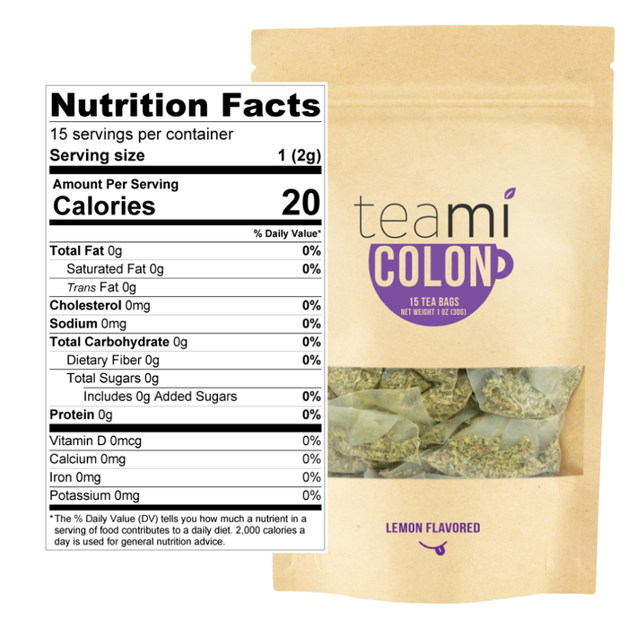 Teami Lemon Flavored Colon Tea Nutrition Facts