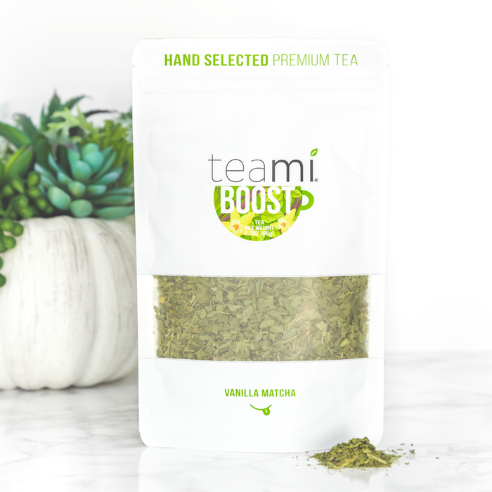 Teami Blends Boost Tea on a counter