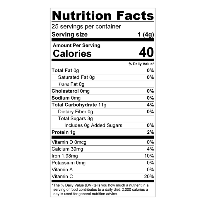 Teami Bloom Tea Blend nutrition facts