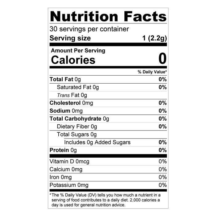 Teami Butterfly Tea Blend nutrition facts