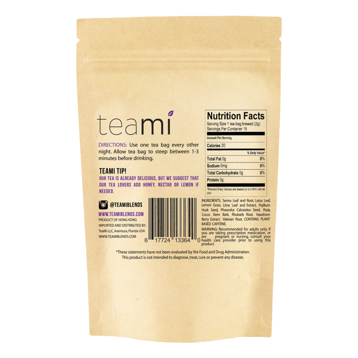 Teami Lemon Flavored Colon Cleanse Tea Blend back