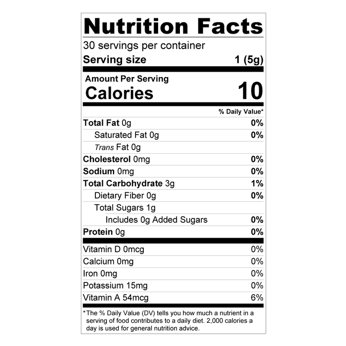 Teami Energy Tea Blend nutrition facts