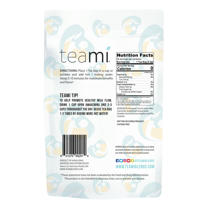 Teami Nursing Tea Blend back