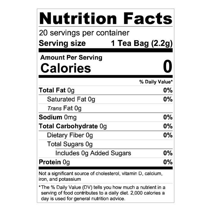 Teami Nursing Tea Blend nutrition facts