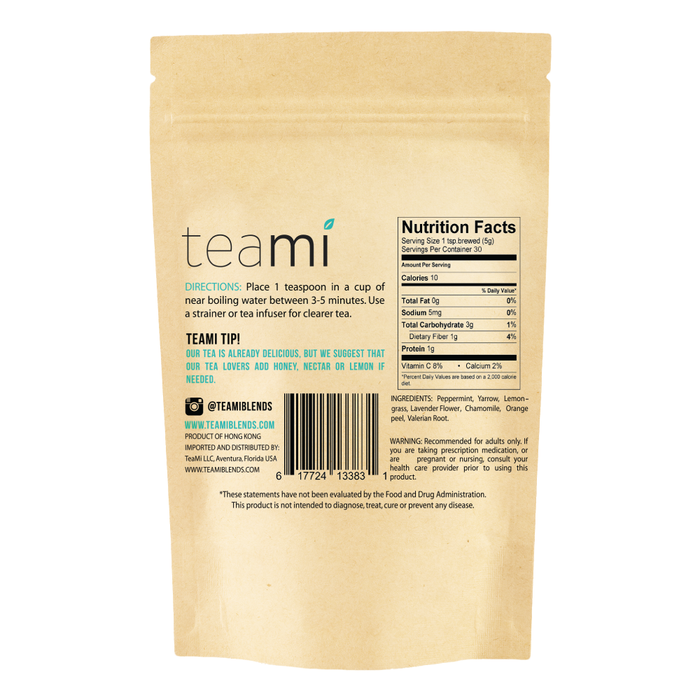 Teami Relax Tea Blend back