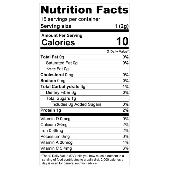 Teami Relax Tea Blend nutrition facts